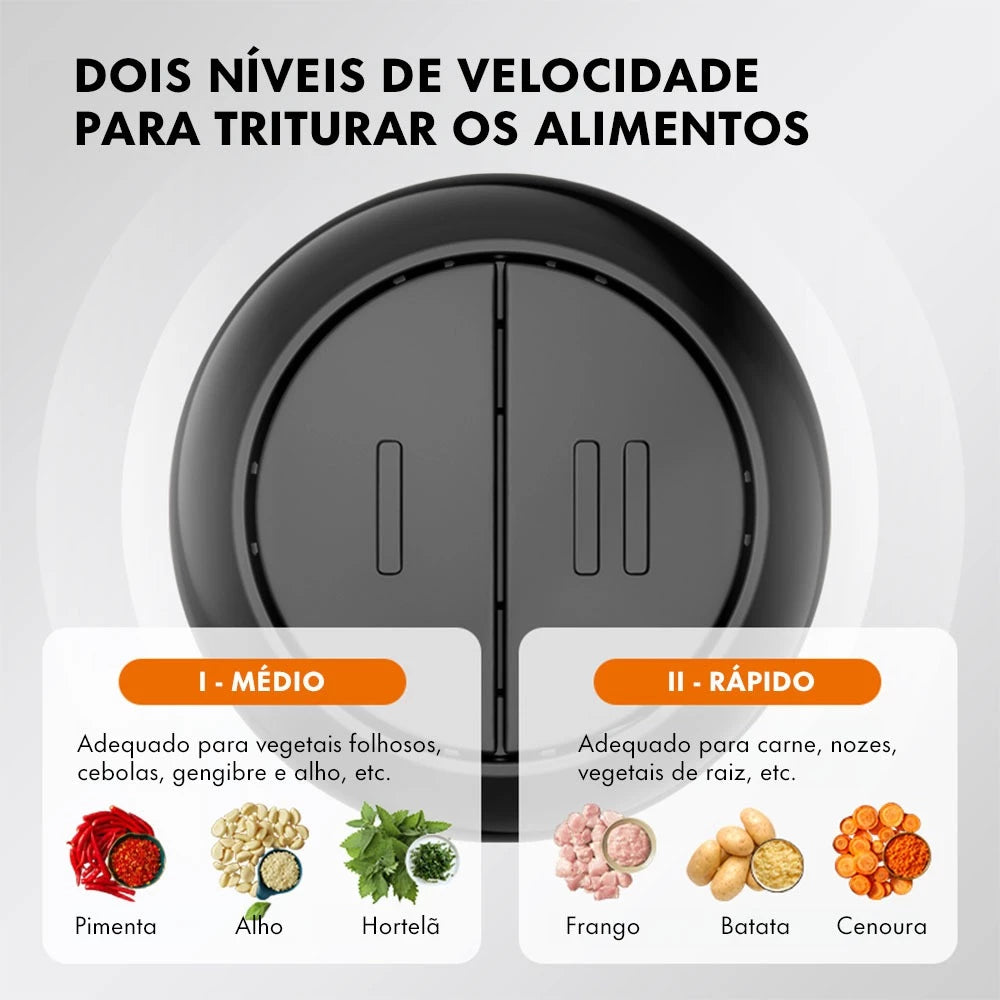 Botões de duas velocidades e exemplos de alimentos