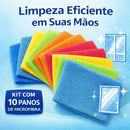 Kit 10 Panos de Microfibra Limpeza 30x30cm